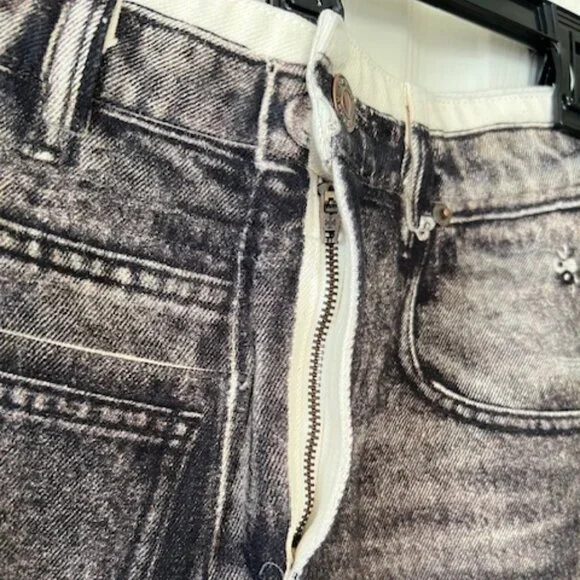 TORY BURCH Overprinted Deconstructed Denim Skirt (NWT) - Picture 4 of 7